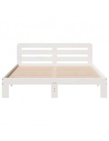 Letto senza Materasso Bianco 150x200 cm Legno Massello di Pino