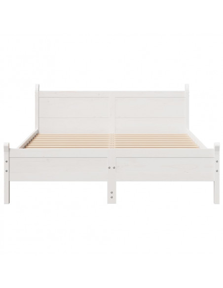 Letto senza Materasso Bianco 160x200 cm Legno Massello di Pino