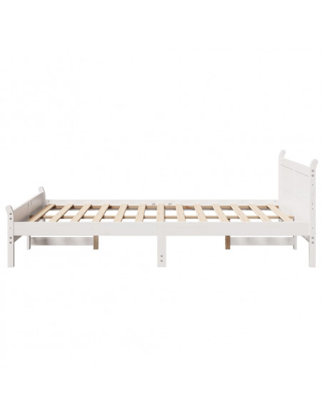 Letto senza Materasso Bianco 160x200 cm Legno Massello di Pino