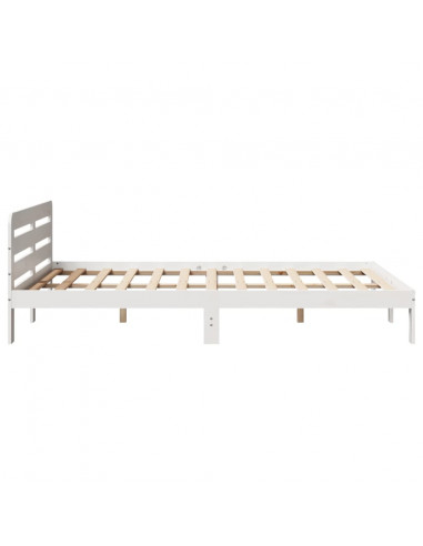Letto senza Materasso Bianco 160x200 cm Legno Massello di Pino