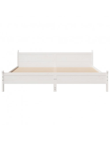 Letto senza Materasso Bianco 180x200 cm Legno Massello di Pino