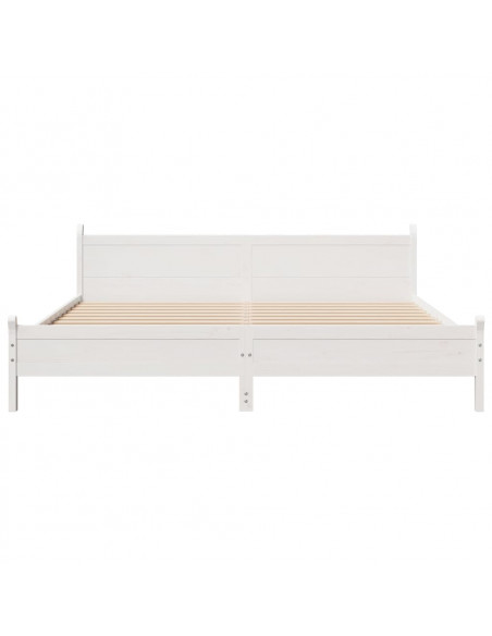 Letto senza Materasso Bianco 180x200 cm Legno Massello di Pino