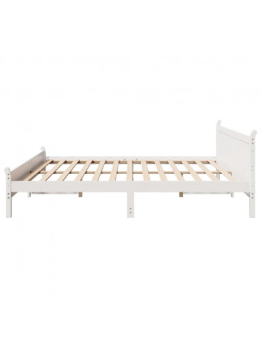 Letto senza Materasso Bianco 180x200 cm Legno Massello di Pino