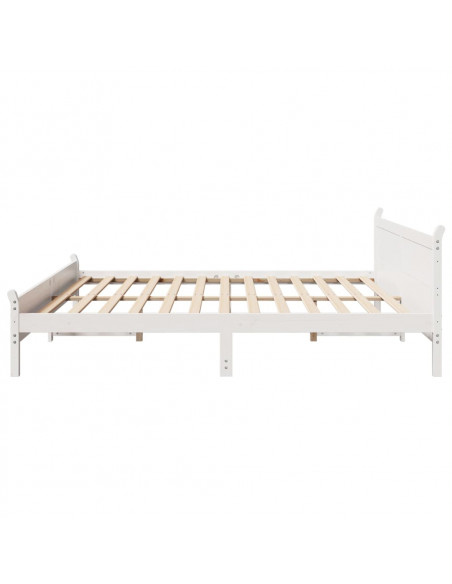 Letto senza Materasso Bianco 180x200 cm Legno Massello di Pino