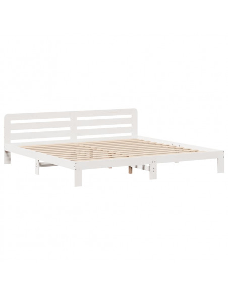 Letto senza Materasso Bianco 180x200 cm Legno Massello di Pino