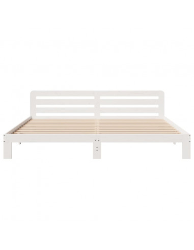 Letto senza Materasso Bianco 180x200 cm Legno Massello di Pino