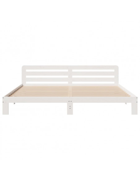 Letto senza Materasso Bianco 180x200 cm Legno Massello di Pino