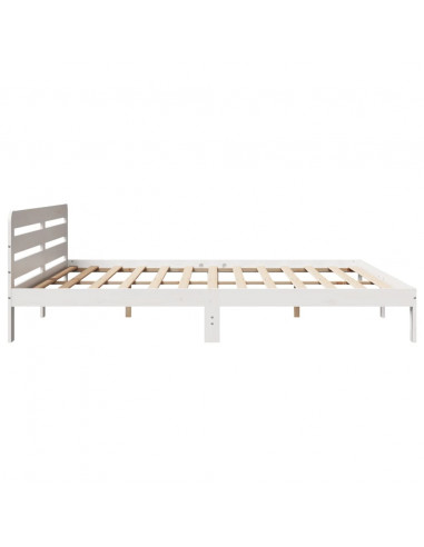 Letto senza Materasso Bianco 180x200 cm Legno Massello di Pino