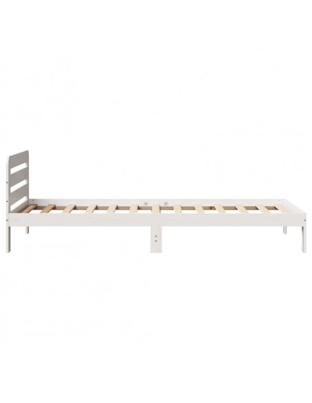 Letto senza Materasso Bianco 90x200 cm Legno Massello di Pino