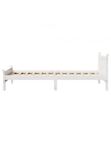 Letto senza Materasso Bianco 90x200 cm Legno Massello di Pino
