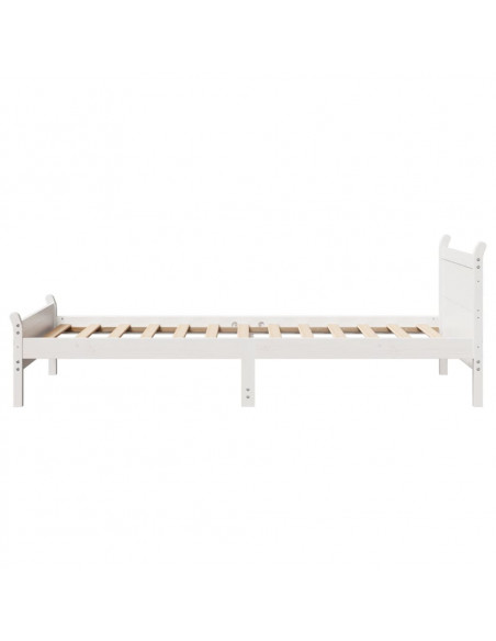 Letto senza Materasso Bianco 90x200 cm Legno Massello di Pino