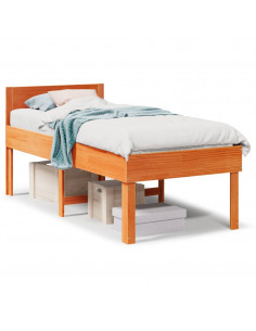 Letto senza Materasso Marrone Cera 75x190 cm in Legno di Pino 2