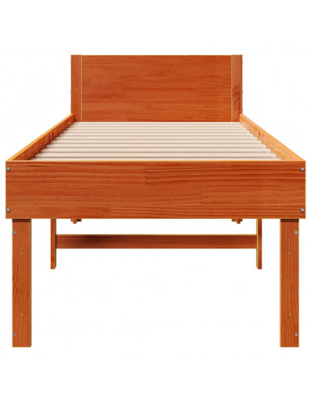 Letto senza Materasso Marrone Cera 75x190 cm in Legno di Pino