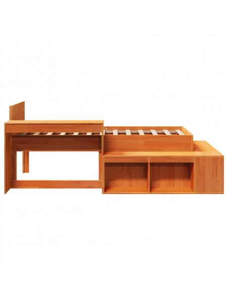 Letto senza Materasso Marrone Cera 90x190 cm in Legno di Pino