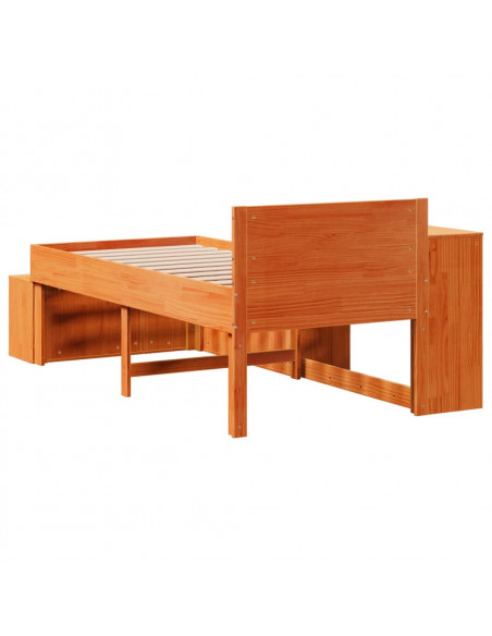 Letto senza Materasso Marrone Cera 90x190 cm in Legno di Pino