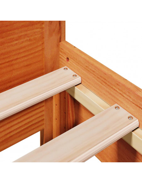 Letto senza Materasso Marrone Cera 90x200 cm Legno di Pino