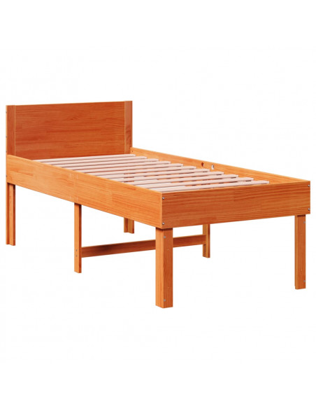 Letto senza Materasso Marrone Cera 90x200 cm Legno di Pino