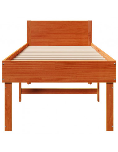 Letto senza Materasso Marrone Cera 90x200 cm Legno di Pino