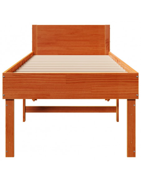 Letto senza Materasso Marrone Cera 90x200 cm Legno di Pino