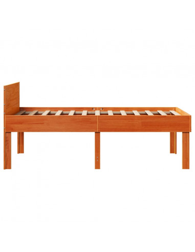 Letto senza Materasso Marrone Cera 90x200 cm Legno di Pino