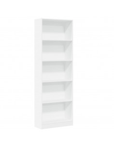 Libreria Bianca 60x24x176 cm in Legno Multistrato 2