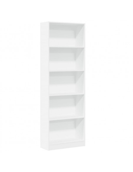 Libreria Bianca 60x24x176 cm in Legno Multistrato