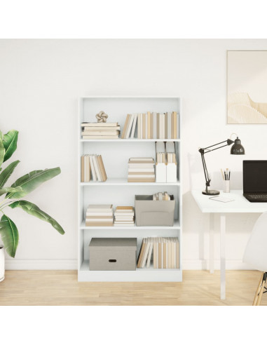 Libreria Bianca 80x24x143 cm in Legno Multistrato