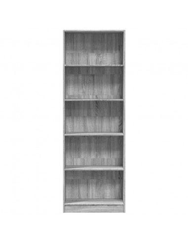 Libreria Grigio Sonoma 60x24x176 cm in Legno Multistrato