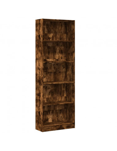 Libreria Rovere Fumo 60x24x176 cm in Legno Multistrato