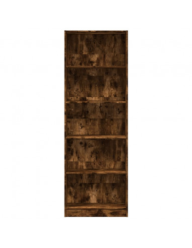Libreria Rovere Fumo 60x24x176 cm in Legno Multistrato