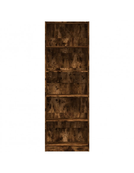 Libreria Rovere Fumo 60x24x176 cm in Legno Multistrato
