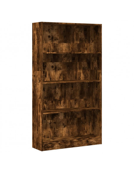 Libreria Rovere Fumo 80x24x143 cm in Legno Multistrato
