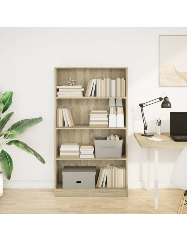 Libreria Rovere Sonoma 80x24x143 cm in Legno Multistrato