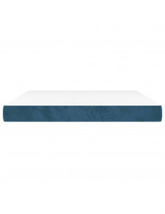 Materasso a Molle Insacchettate Rigidità Media Blu Scuro 160x220x20 cm in Velluto 2