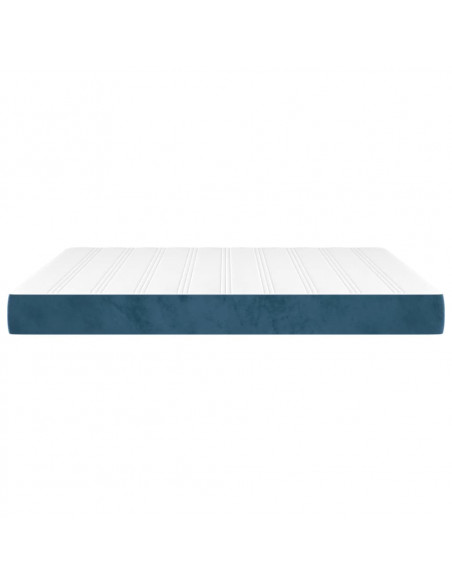 Materasso a Molle Insacchettate Rigidità Media Blu Scuro 160x220x20 cm in Velluto