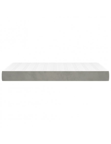 Materasso a Molle Grigio Chiaro 120x220x20 cm in Velluto