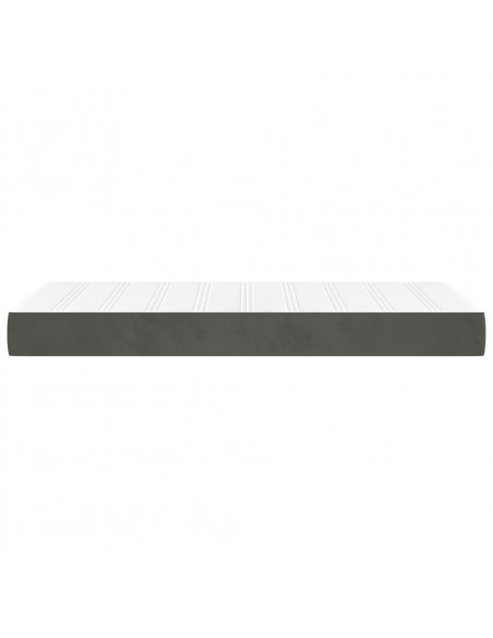 Materasso a Molle Grigio Scuro 100x220x20 cm in Velluto