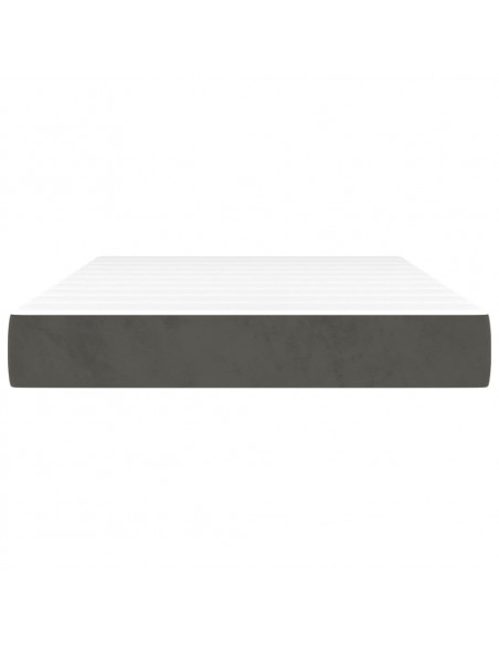 Materasso a Molle Grigio Scuro 120x220x20 cm in Velluto