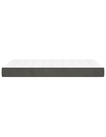 Materasso a Molle Grigio Scuro 120x220x20 cm in Velluto