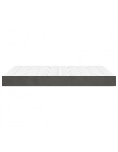 Materasso a Molle Grigio Scuro 140x220x20 cm in Velluto