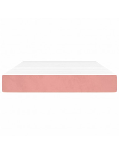 Materasso a Molle Insacchettate Rosa 120x220x20 cm in Velluto