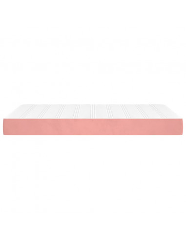 Materasso a Molle Insacchettate Rosa 120x220x20 cm in Velluto