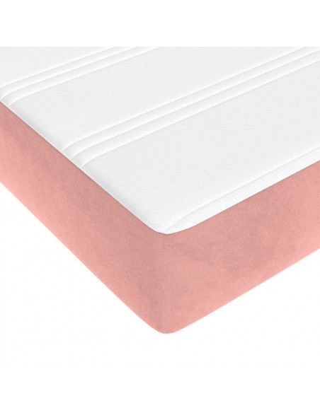 Materasso a Molle Insacchettate Rosa 120x220x20 cm in Velluto