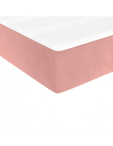 Materasso a Molle Insacchettate Rosa 140x220x20 cm in Velluto