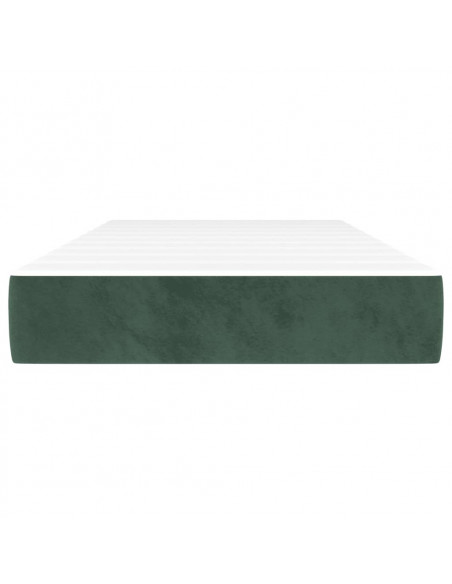 Materasso a Molle Verde Scuro 100x220x20 cm in Velluto