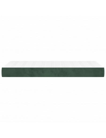 Materasso a Molle Verde Scuro 100x220x20 cm in Velluto