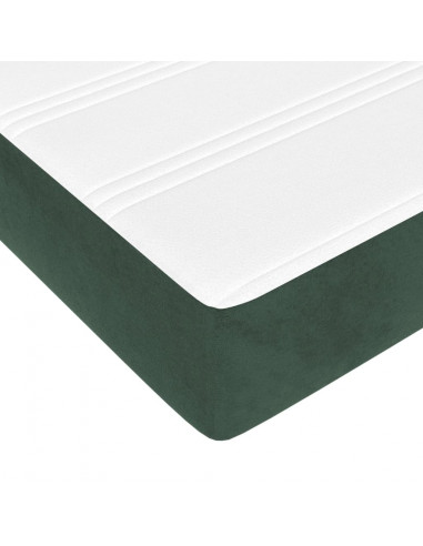 Materasso a Molle Verde Scuro 120x220x20 cm in Velluto
