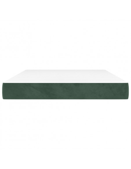 Materasso a Molle Verde Scuro 140x220x20 cm in Velluto