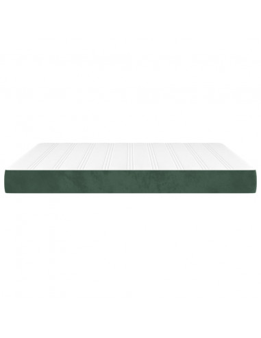 Materasso a Molle Verde Scuro 160x220x20 cm in Velluto
