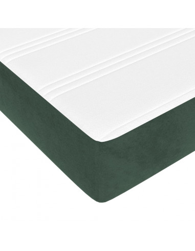 Materasso a Molle Verde Scuro 160x220x20 cm in Velluto